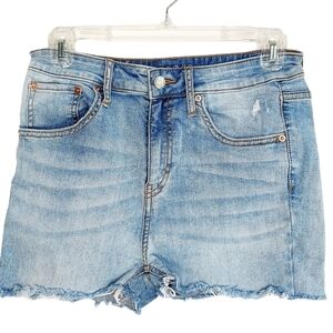 Wild Fable Womens Blue Size 8 Distressed High Rise Jean Shorts Stretch Demin EUC